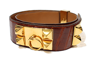 Ceinture Vintage La Bagagerie – Crocodile Marron, Taille 70, Femme – Très Bon état